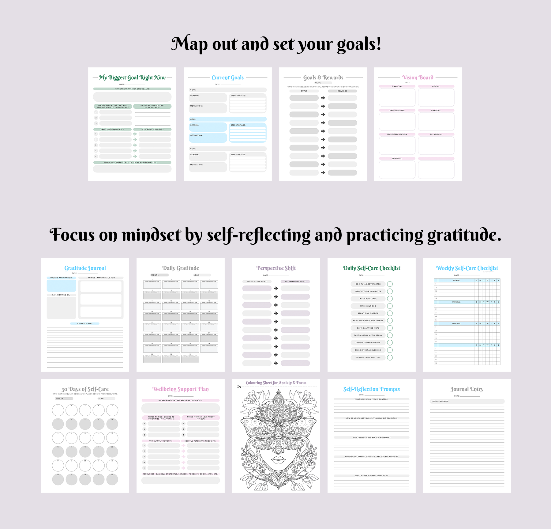 Ultimate PRINTABLE Fitness Planner Bundle (Undated)