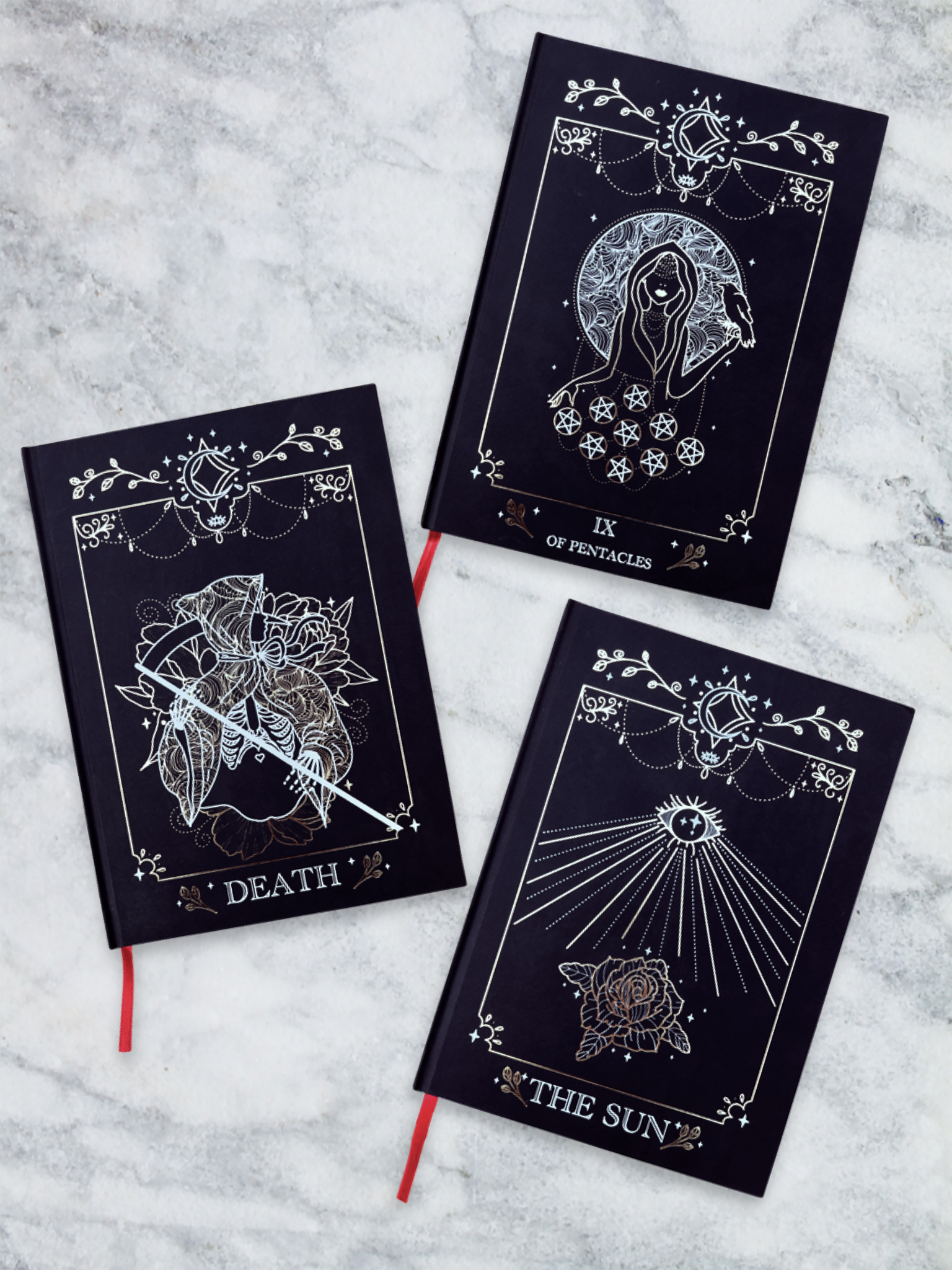 "9 OF PENTACLES" Tarot Card Dotted Journal