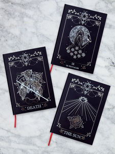 "9 OF PENTACLES" Tarot Card Dotted Journal