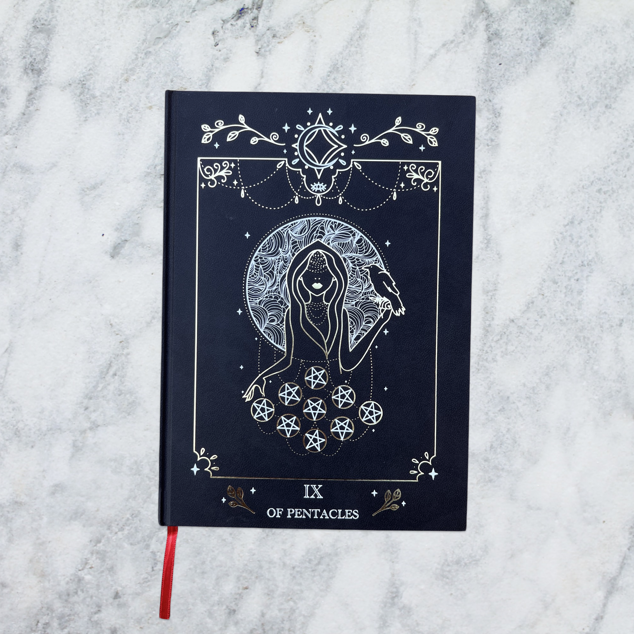 9 of Pentacles Tarot Card Dotted Journal